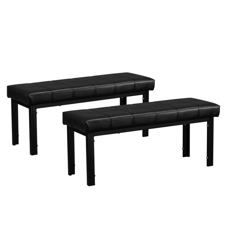 Latitude Run® Dining Room Cushion Bench Soft Black (Set Of 2) & Reviews